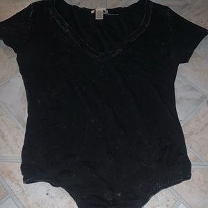 distressed black bodysuit